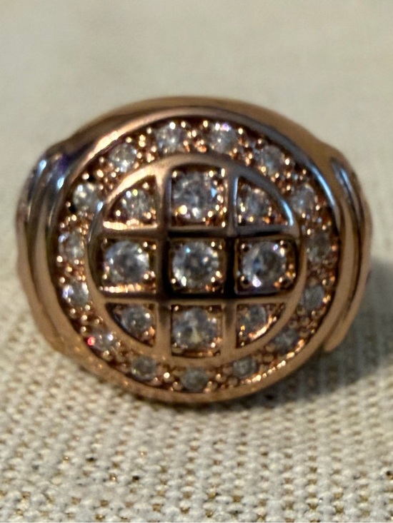 Jewelry - Rose Gold Cubic Zirconia Cluster Ring - Men’s Jewelry Size 8.5